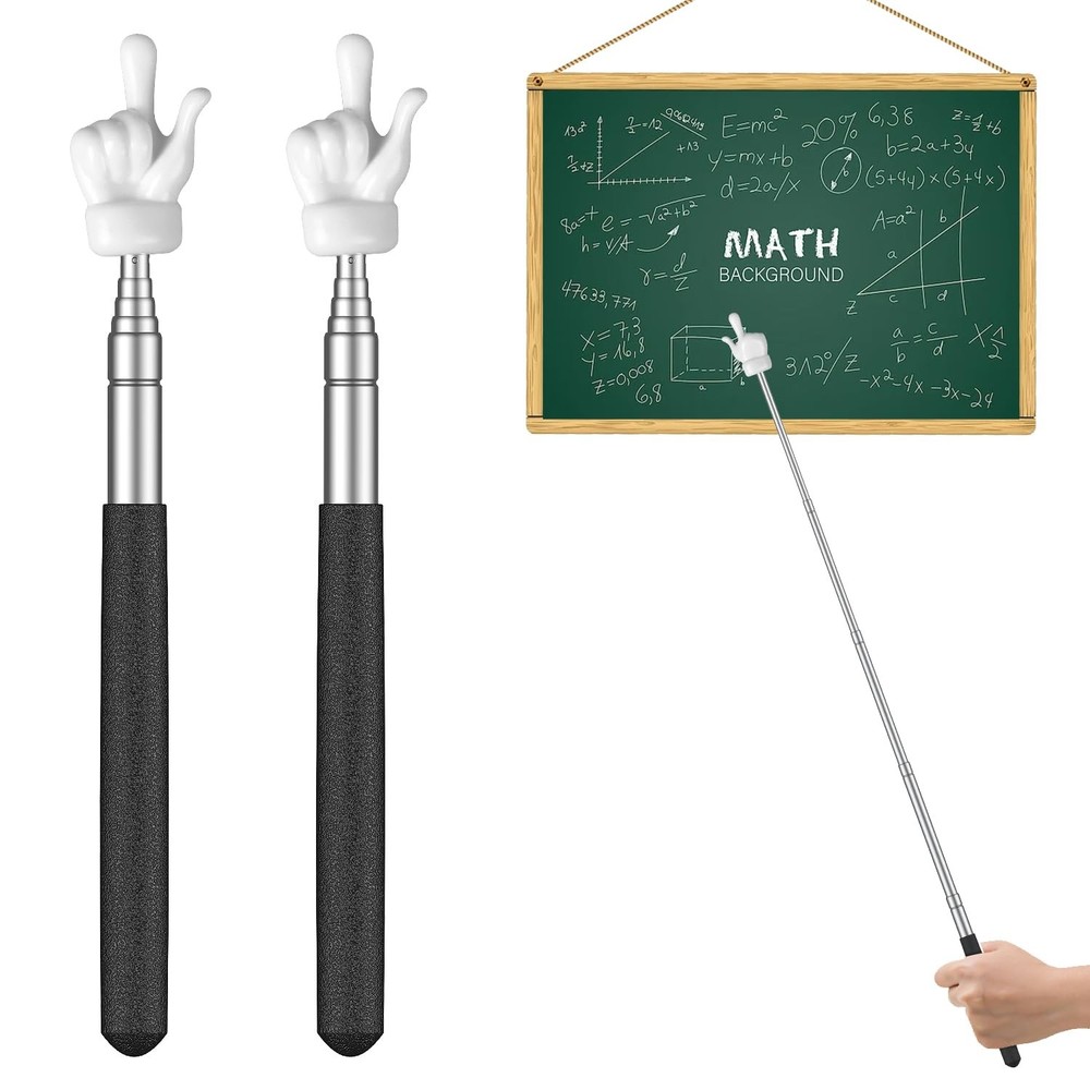 Uniclife 2 Pcs Telescopic Teachers Pointer Mini Retractable 2 Pcs, Black