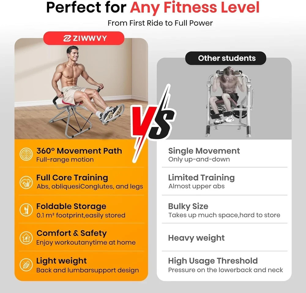 AB Swing Infinity - Foldable Home Ab Workout Machine for Core Strength & Fat Los