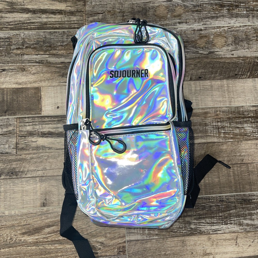 Sojourner Hydration Backpack Holographic Silver Reflective 2L Bladder Run Hiking
