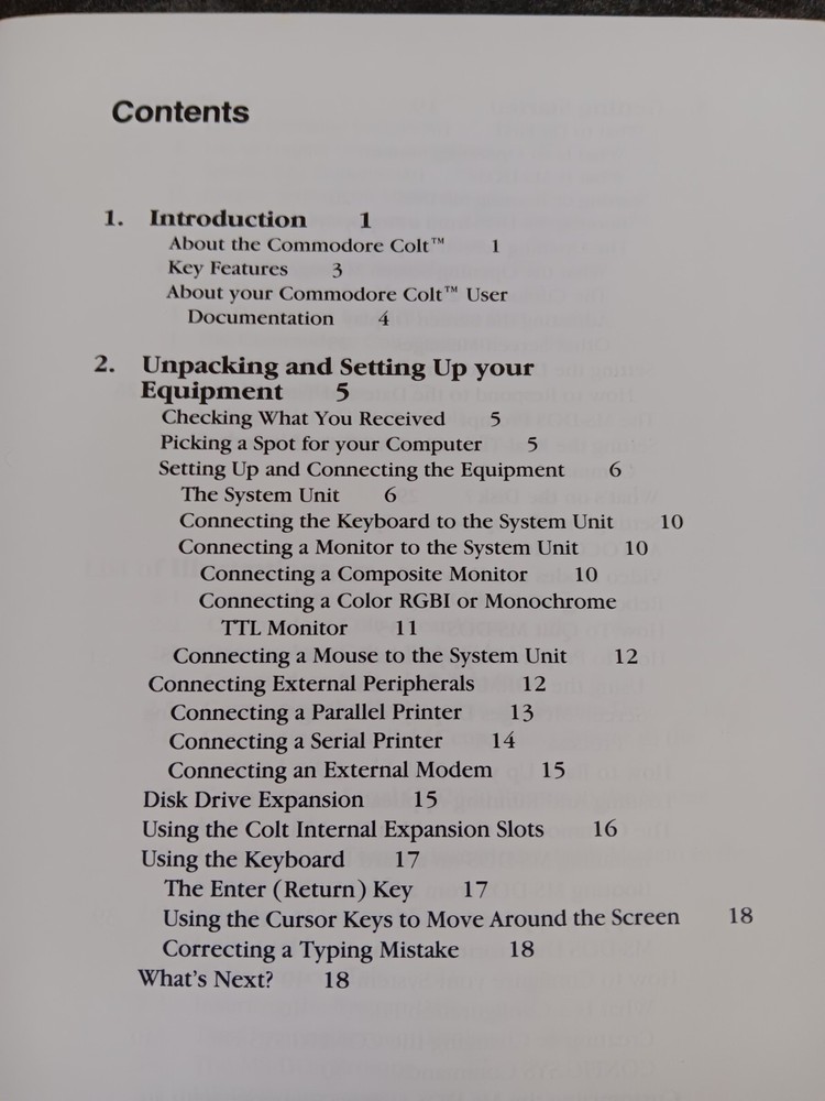 Commodore Colt Manual Personal Computer Operations Guide