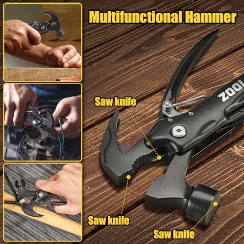 ZOOI - 12 in 1 Hammer Multitool - Camping Multitool & Pocket Multitool