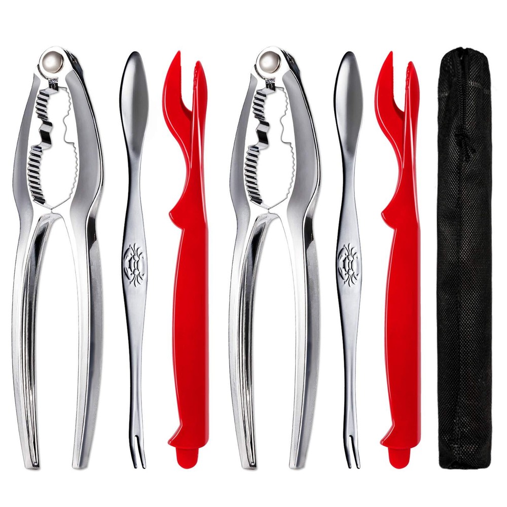 Crab Leg Crackers Tools 2-Set, Seafood Utensils Crackers, Forks, Cracker, 6-Pack