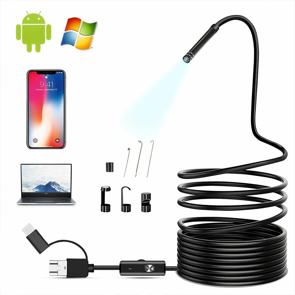3in1 Borescope Endoscope 6LED Inspection Scope Camera For Android Cell Phone/PC