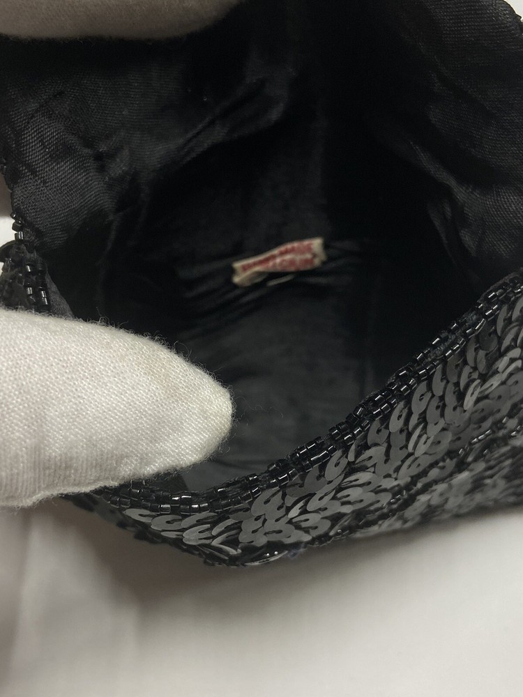 Change Purse Black Sequence Hand Made In Belgium