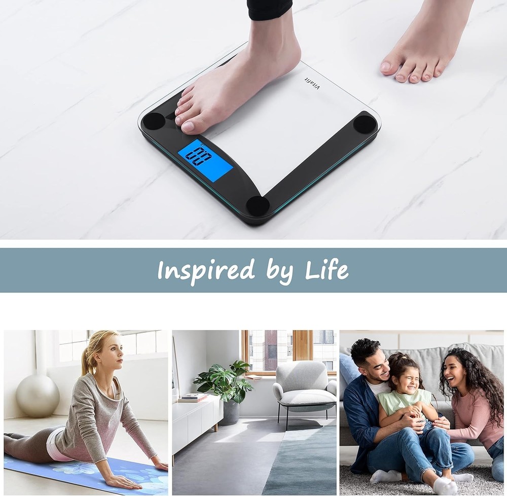 Extra Large Backlit LCD Digital Scale - 0.1lb Precision for Body Weight
