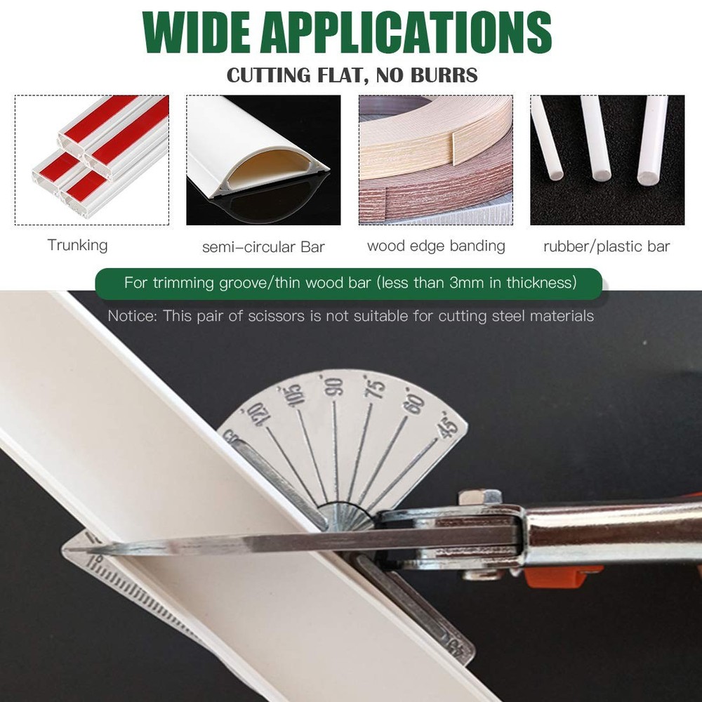 7Pcs Multi Angle Miter Shear Cutter, Multifunctional Trunking/Miter Shears wi...
