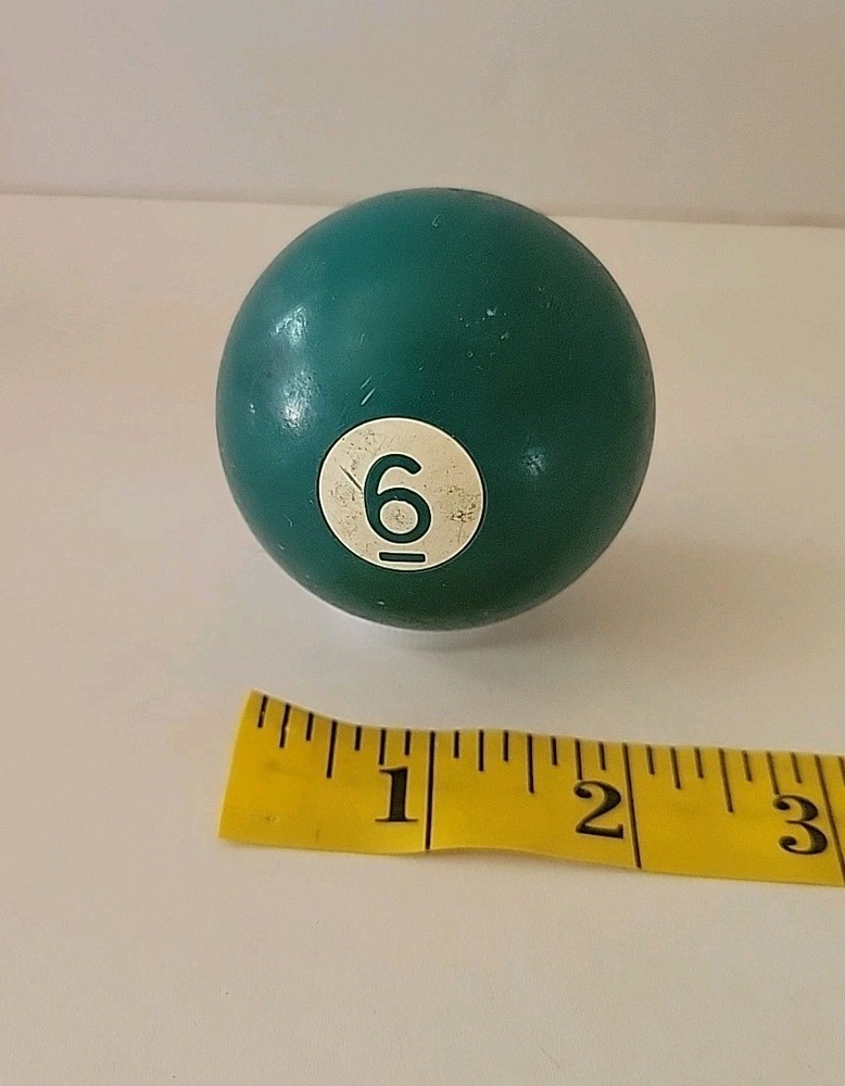Vintage No. 6 Solid Green Pool Ball Billiard 2" Replacement (O)