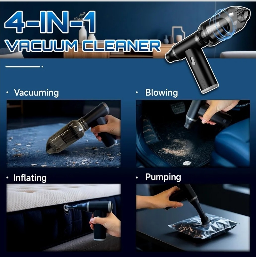 Compressed Air Duster & Vacuum Cleaner 4-in-1, 150,000RPM Powerful Electric (NEW