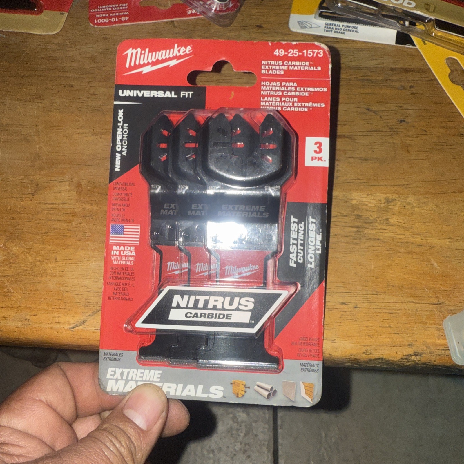 MILWAUKEE 3-Pk Nitrus Carbide EXTREME MATERIALS Oscillating Blades 49-25-1573