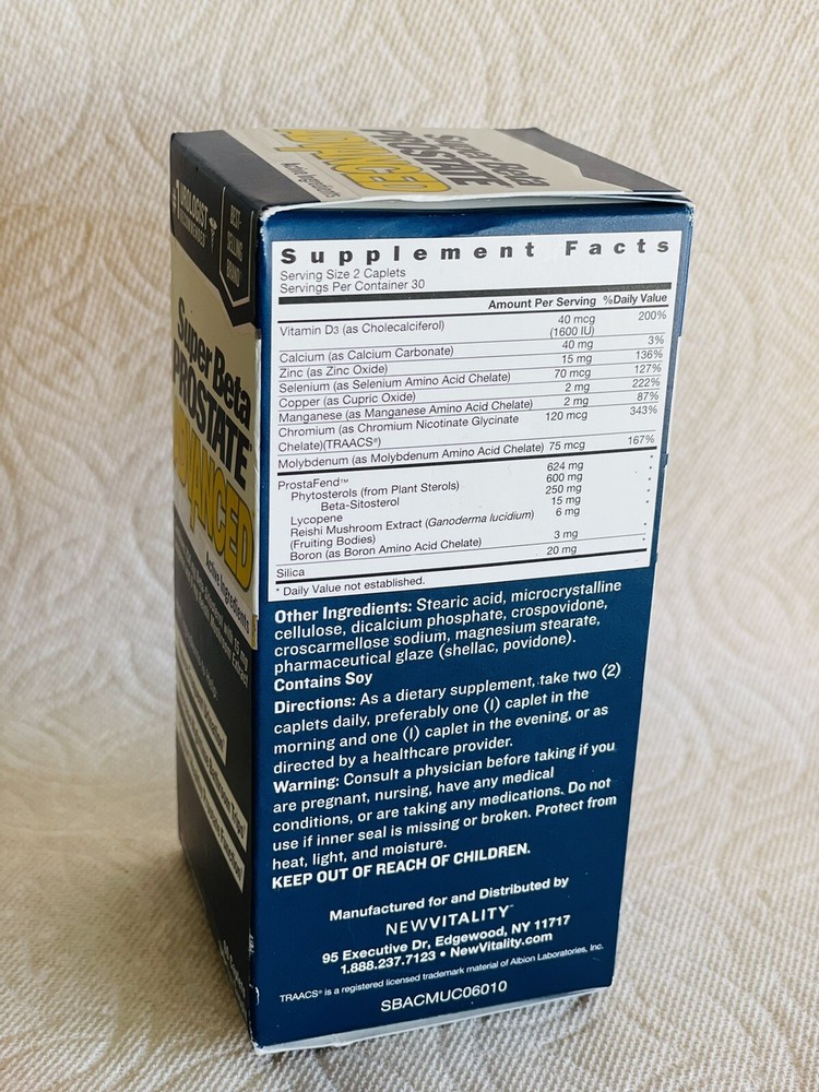 Super Beta Prostate Advanced New Vitality 60 Caplets Exp 08/25