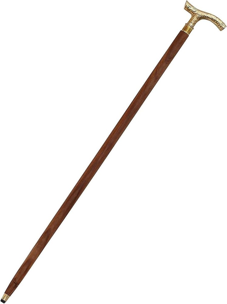 Nautical Brass Designer Embossed Handle Walking Stick - Ideal Unisex Gift.