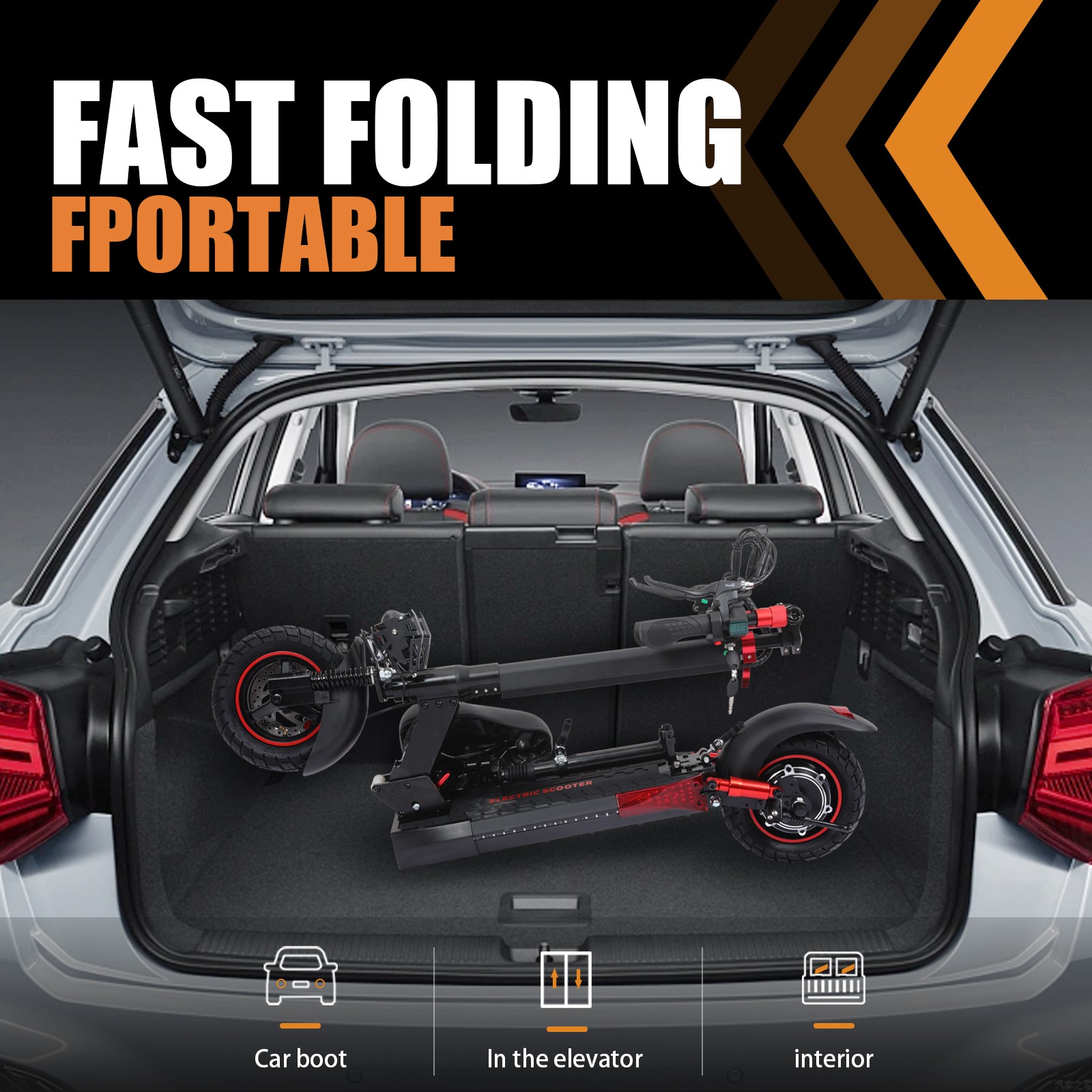 Freeboy Electric Scooter 48v 800W For Adult 10"Off Road Fat Tires Fast Speed US