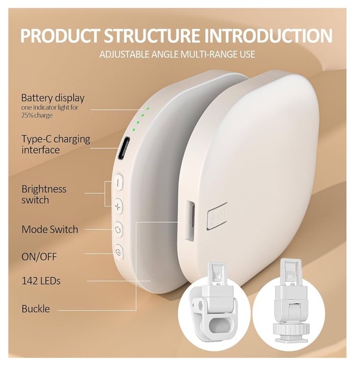 Concept Vlog LED Video Light CRI 3000K-6500K Brightness Dimmable
