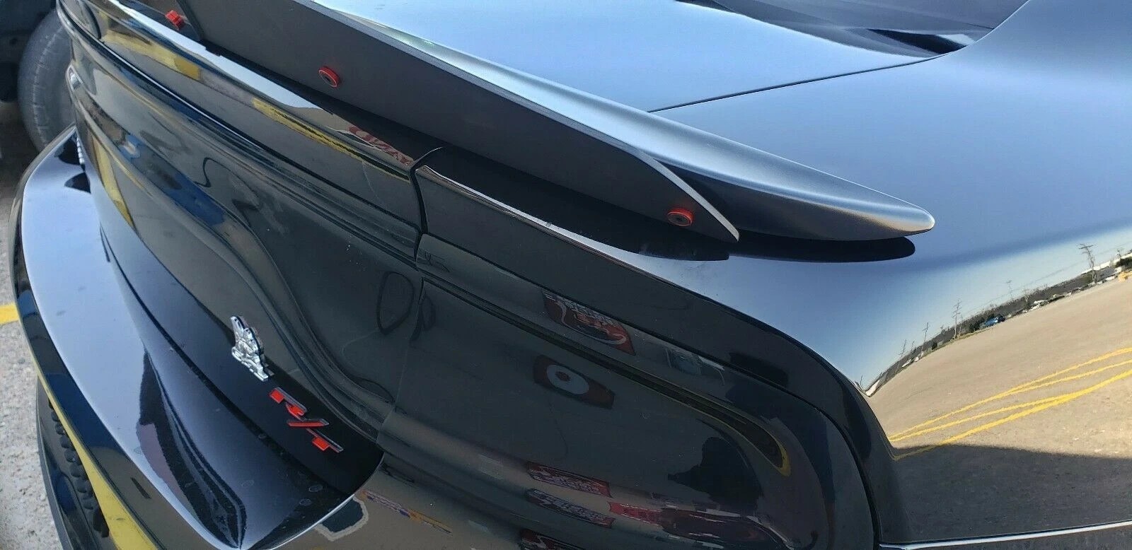 Fit 15-23 Dodge Charger SRT 2 Pcs BK Decklid Spoiler Gurney Flap Wicker bill