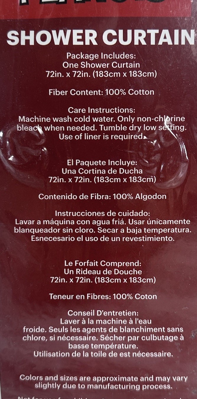 Peanuts CHARACTERS Theme 72"X72" Shower Curtain Brand New (4/7584)