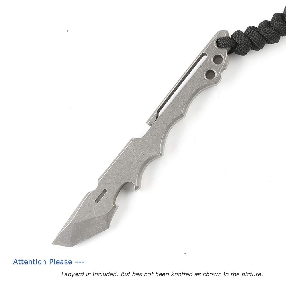 Titanium Pry Bar EDC Multi Tool with Bottle Opener Box Opener Clip Function (...