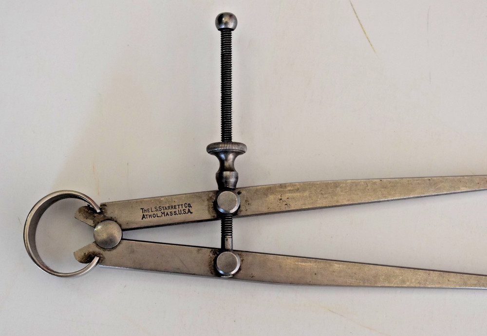 Starrett 7 1/2" Flat-leg Spring Inside Caliper. c