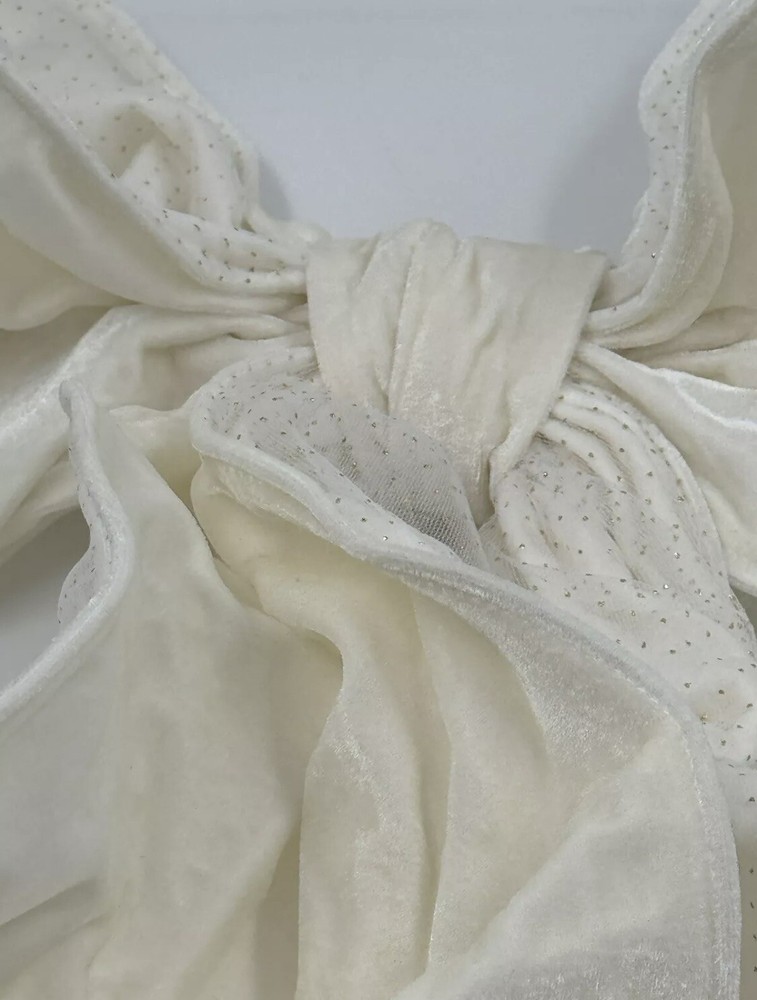 pottery barn LoveShackFancy Large Ivory Velvet Christmas Tree Bow