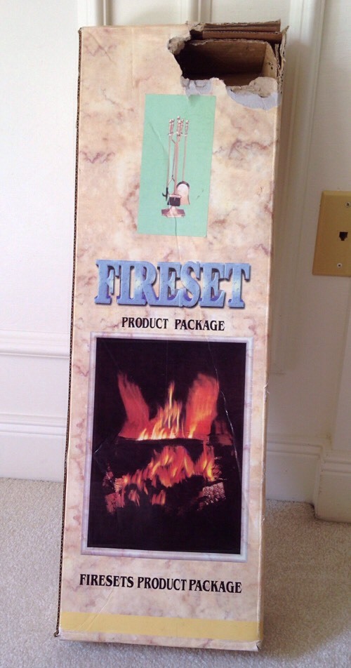 Fireset Delux Brass Fireplace Set NIB