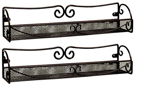 2 Pack Wall Mount Hanging Spice Shelf Rack Organizer for Cabinet