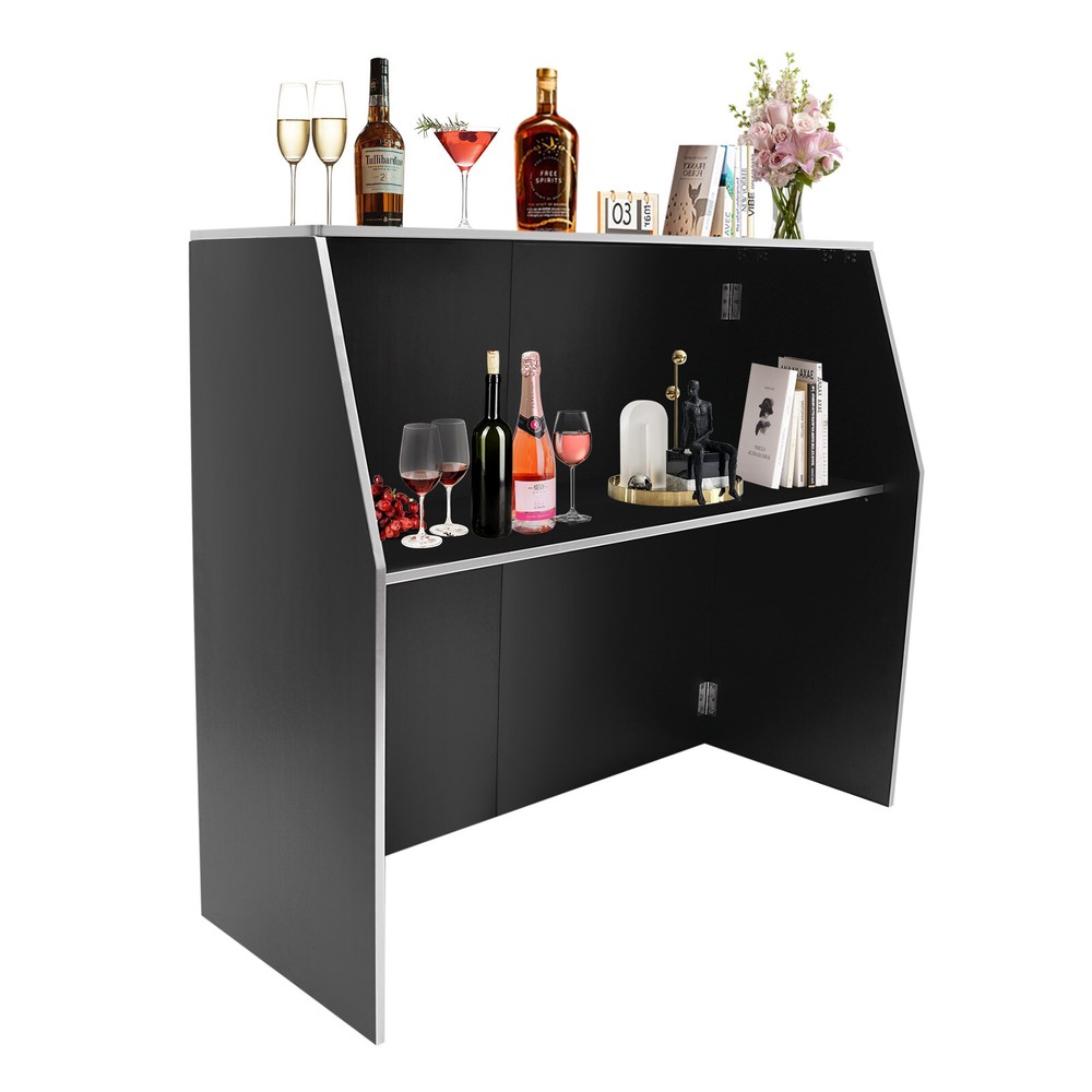 Double Layer Bar Prep Table Set - Mobile Bartender Station for Events