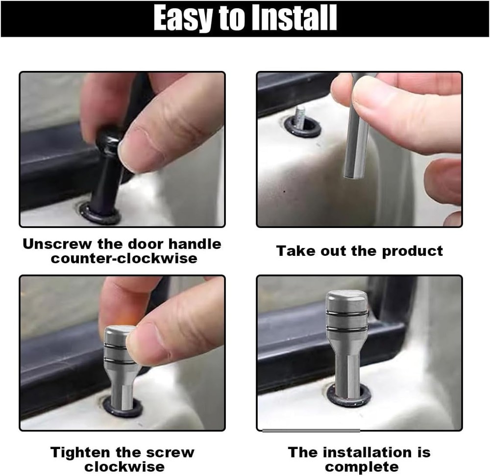 Universal 4PCS Aluminum Alloy Door Lock Knobs - Easy Installation & Durable