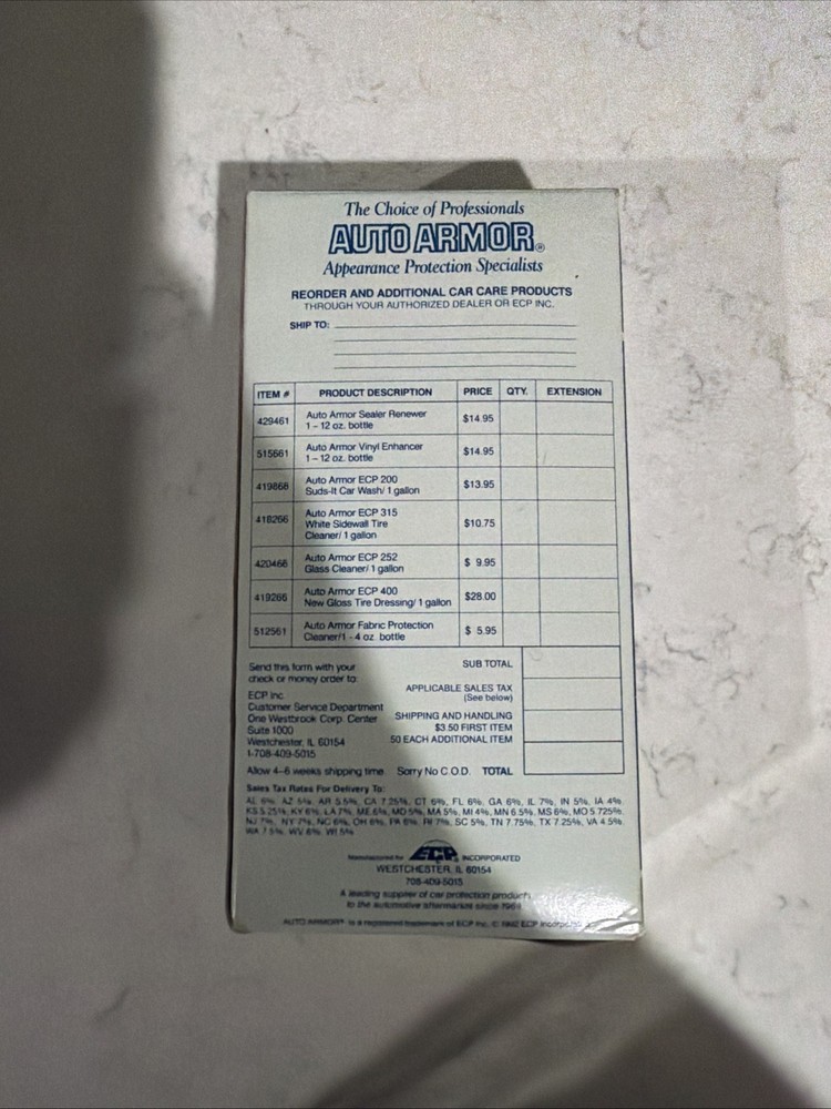 Auto Armor Car Interior Protection System Kit vtg