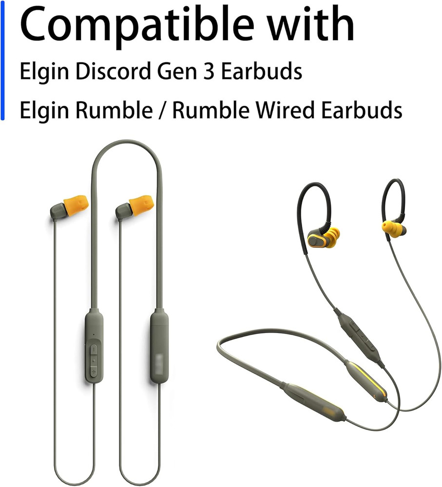 Replacement Triple Flange Ear Tips for Elgin Discord Gen 3 / Rumble/Rumble Wired