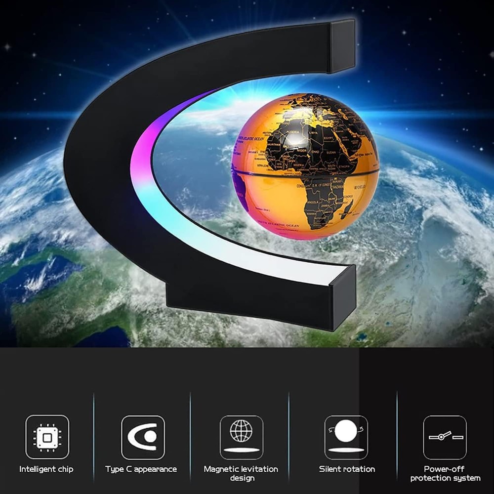 Magnetic Levitation Floating Globe with LED Light, Office Decor, Levitating Glob