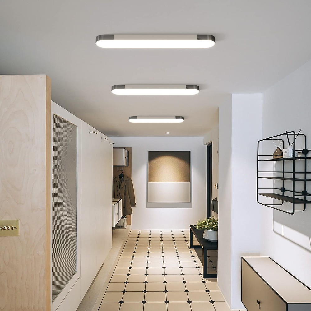 Dimmable LED Ceiling Light Modern Acrylic Linear LED Ceiling Lamp 39.4in Semi...