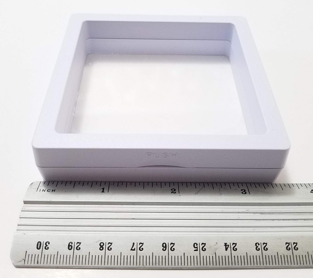 JM Pack of 2 Transparent 3D Floating Frame Display Holder/Box/Frames White