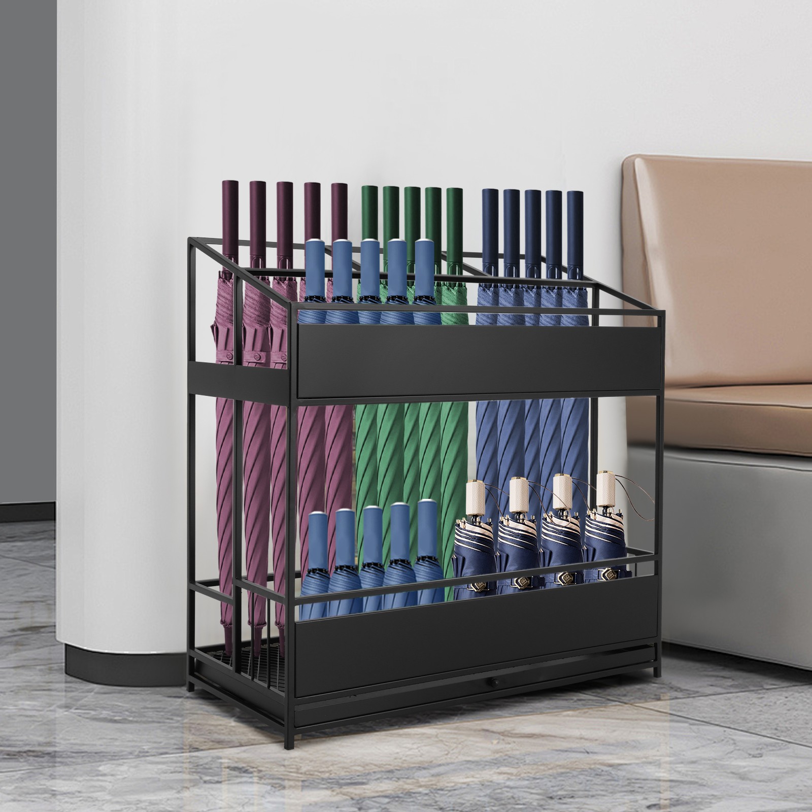 Umbrella Stand Rack, Commercial Metal Umbrella Holder, Entrance Umbrella Holder