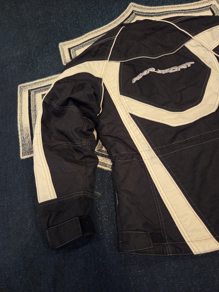 Y2K FXR Snowmobile Racing Jacket Medium Black white sample model rare.
