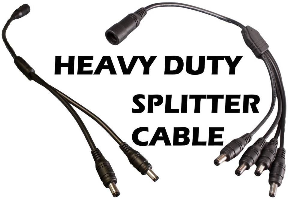 LEDUPDATES Heavy Duty 18AWG Splitter DC Plug cable for LED Light & CCTV Camera