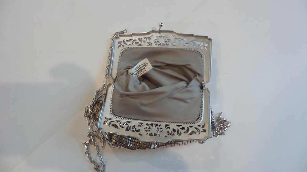 Vintage Whiting & Davis Silver 10" Mesh Handbag, c. 1900