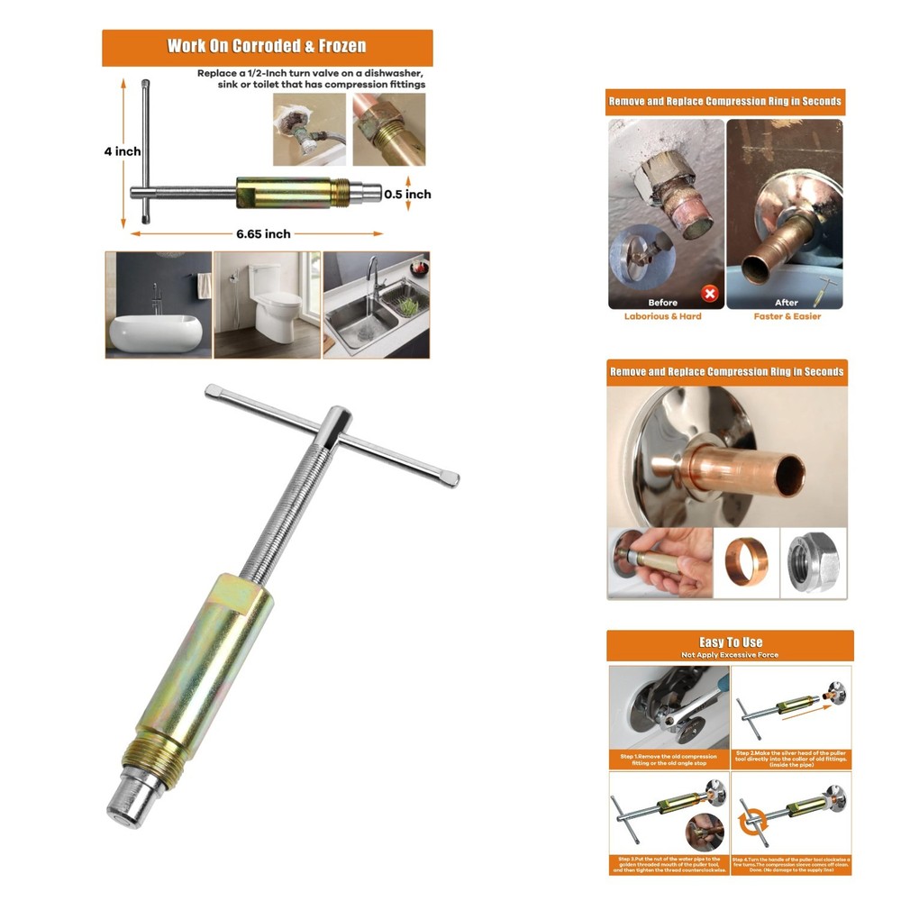 Compression Sleeve Puller Tool Remove Nut & Ferrule Of Pipe 03943, Sleeve Rem...