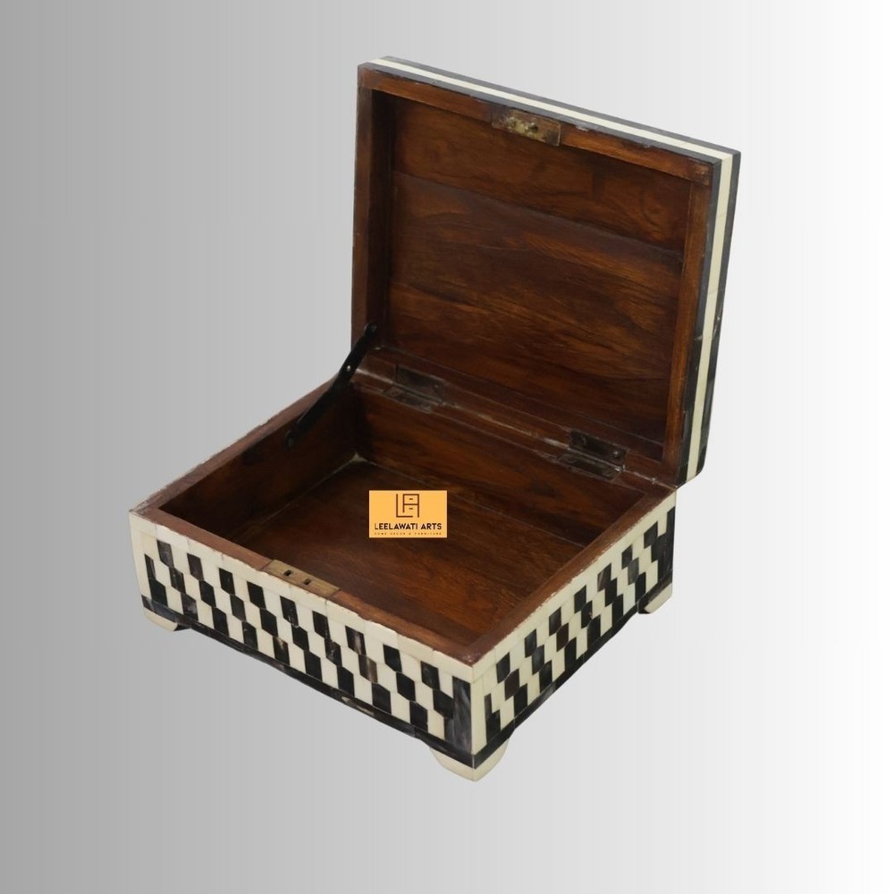 Bone Inlay Decorative Box Black And White Box