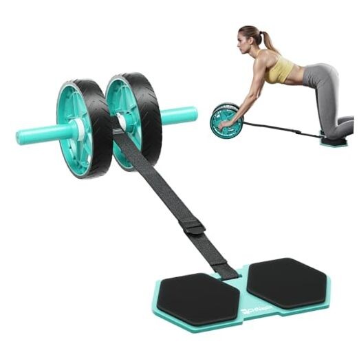 Double-Wheel Ab Roller for Core Training – Rebound Design with Adjustable Green