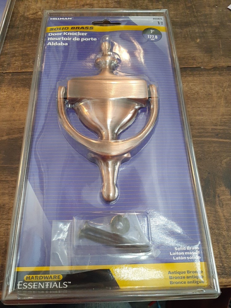 Hillman 7" Solid Brass Door Knocker  NIP