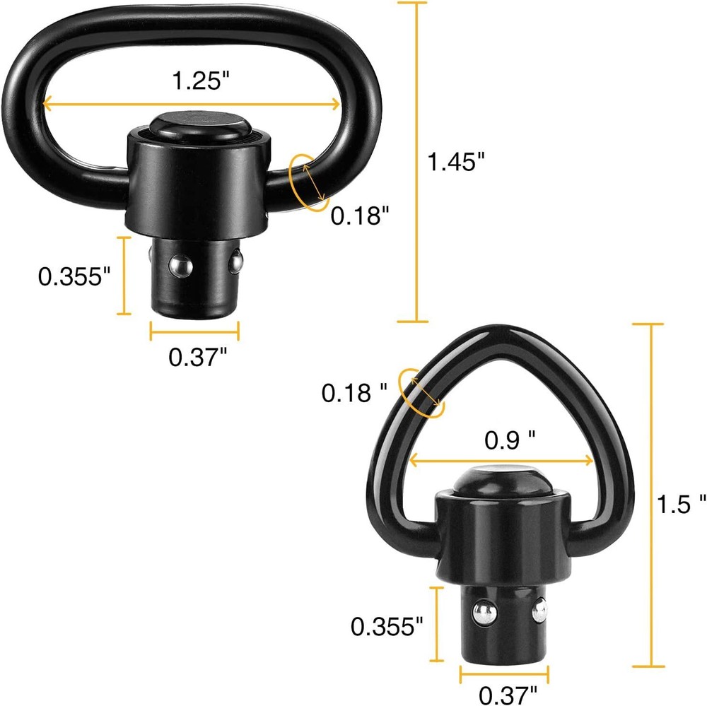 Tactical Push Button Sling Swivel Mount QD Loop Sling Adapter For Rifle Shotgun