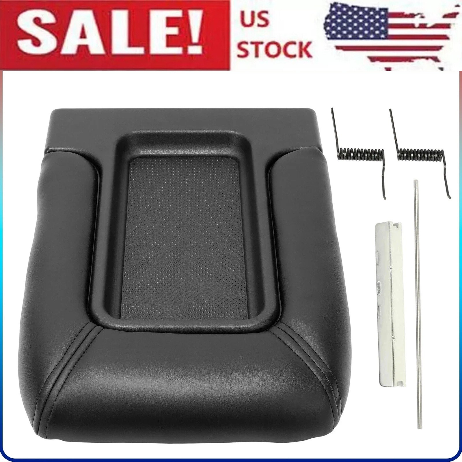 Center Console Lid Kit Arm Rest for 99-07 Chevy Silverado GMC Sierra Black 1999