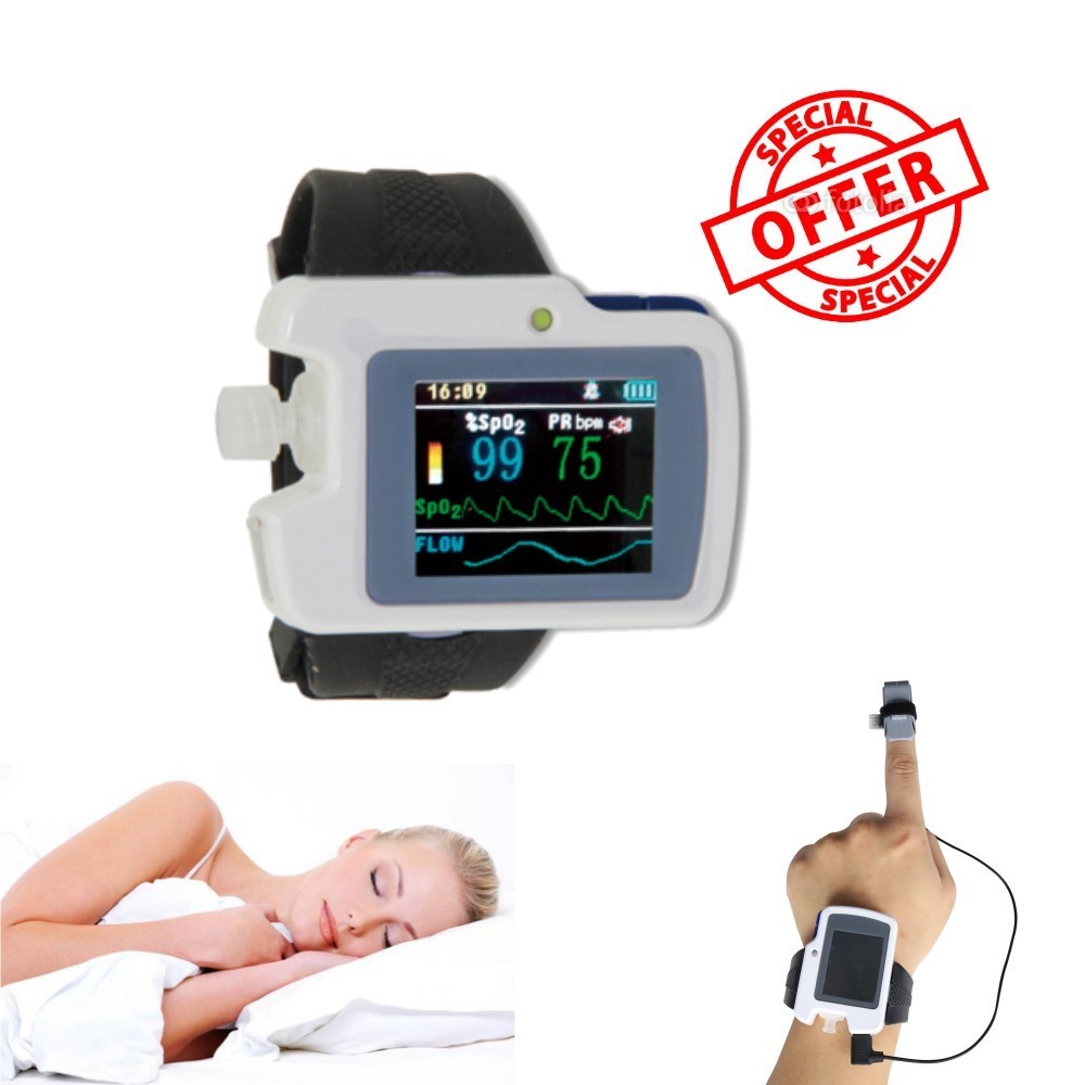 24hrs Sleep Apnea Recorder SpO2 Respiratory Patient Monitor PC Software Alarm