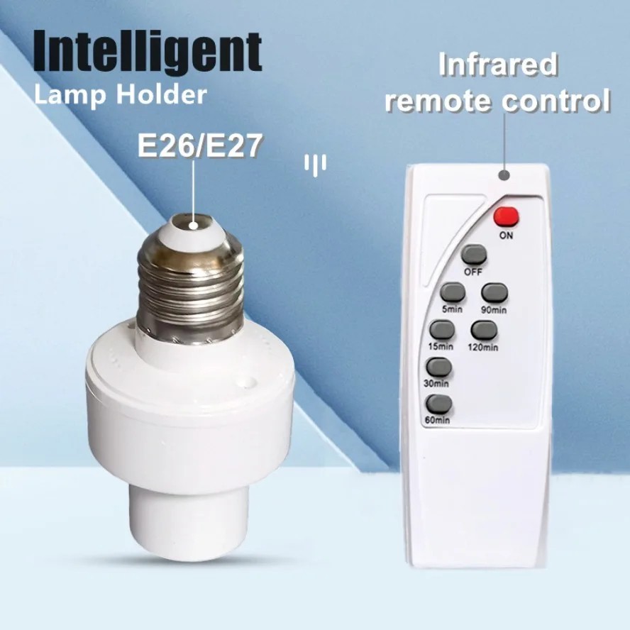 Wireless Remote Control Light Lamp E27 Screw Bulb Base Holder Cap Socket Switch