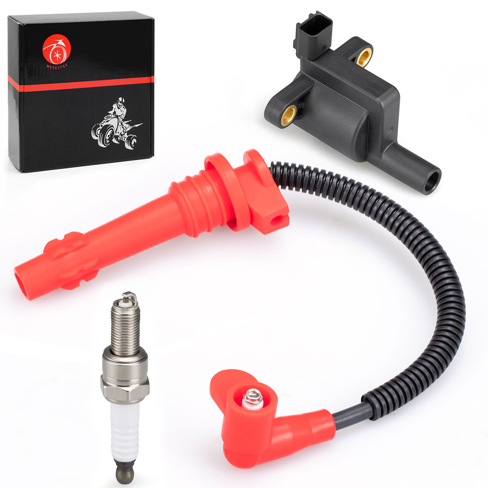 Ignition coil w/ Wire Cap & Spark plug for Polaris Sportsman 570 2015 2016- 2025