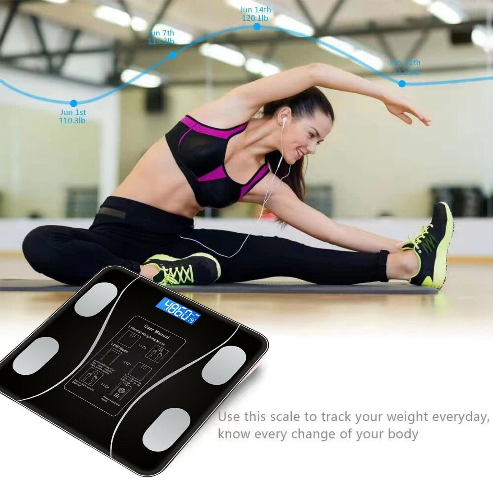 For Body Weight Smart Scale Digital Bathroom Scale BMI Bluetooth Body Fat Scale