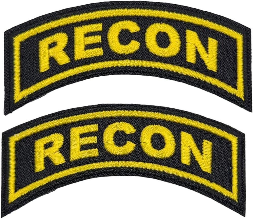 Recon Special Forces Rocker Tab Morale Patch  -2PC Bundle 2.75 X 1 Inch -HOOK