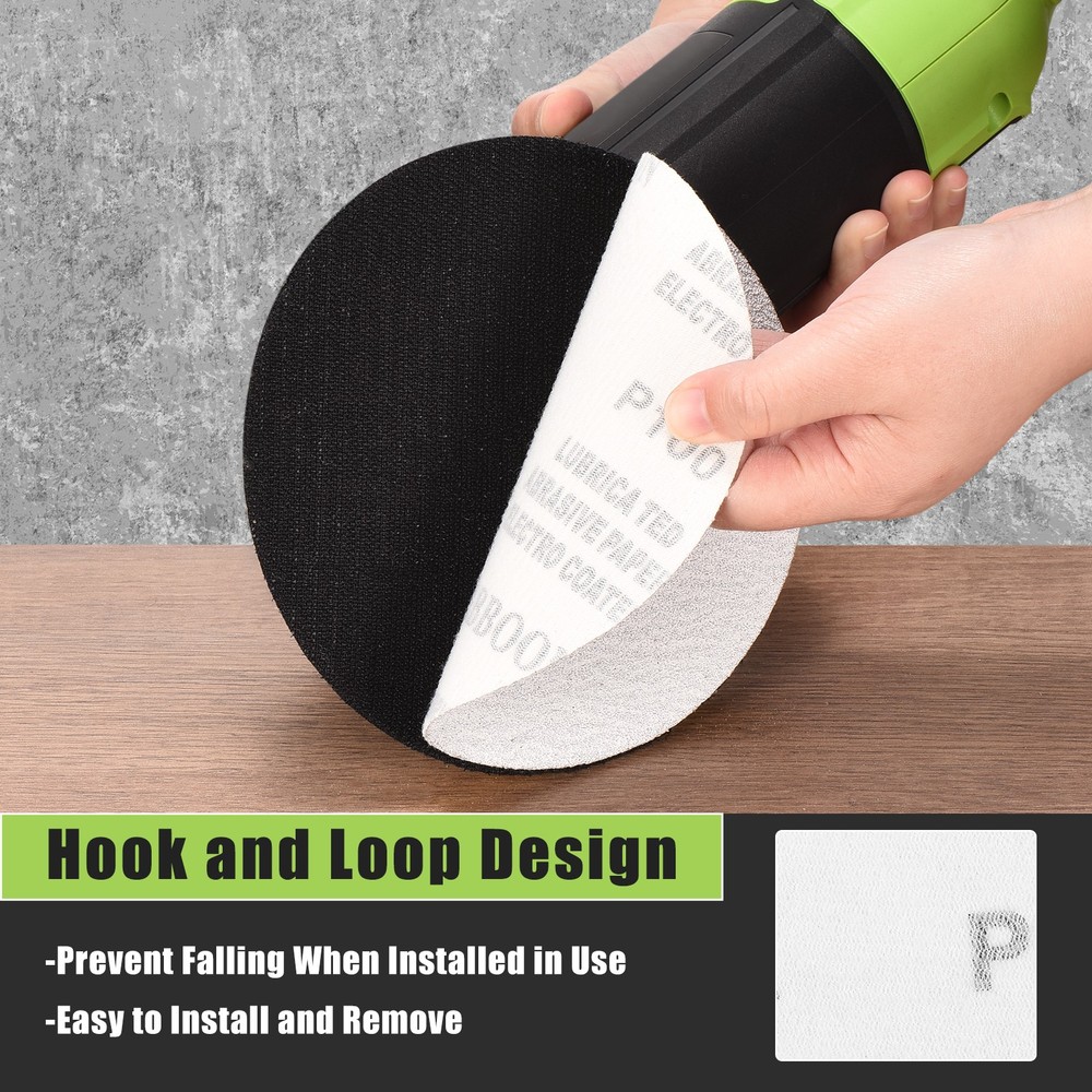 25 Pcs 11 Inch 80 Grit Hook and Loop Sanding Disc, White