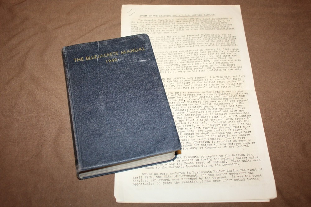 Original Early WW2 U.S. Navy "The Blue Jackets'' Book, Named & 1940 d. w/Doc's