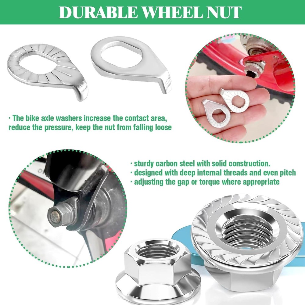 16Pcs 3 Size with Quick Release Skewer Front & Rear Bicycle Axle Replacement ...