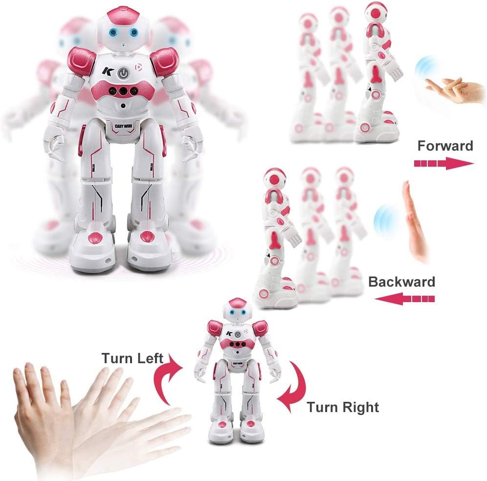 RC Robot Toys, Gesture & Sensing Programmable Remote Control Smart Robot Pink US